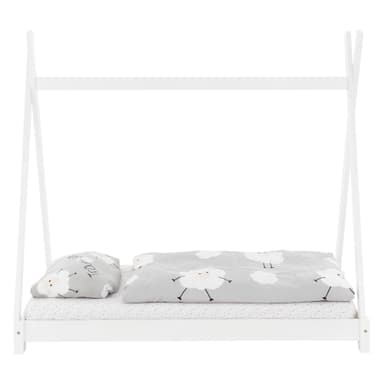 ML-Design BedTipi 80 x 160 cm lamelramme, hvid