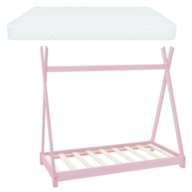 ML Design BedTipi 80x160cm med slidset ramme, pink