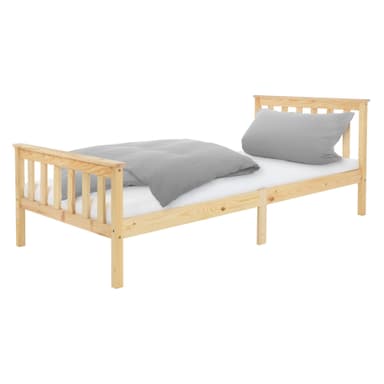 Seng med lamelbund 90x200 cm natur fyrretræ ML-Design