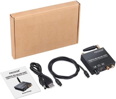 Digital til analog konverter 192 kHz DAC med 5,0 Bluetooth optisk koaksial og TOSLINK Digital Audio til Analog Stereo RCA & 3.5mm