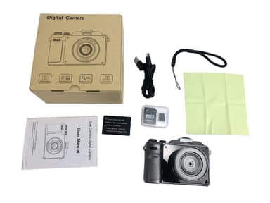Digitalkamera 4K/48MP/18X digital zoom/autofokus/dobbeltkamera med 32GB TF-kort Grå