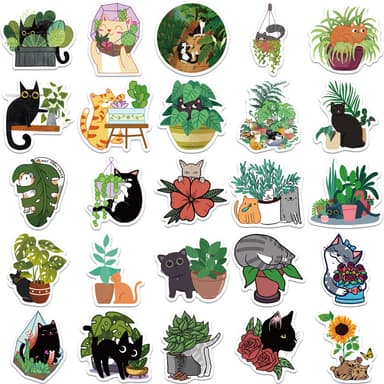 Klistermærker Katte og planter 50-pak