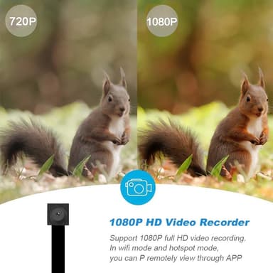 Smartphoneforbindelse Fjernbetjent spionkamera HD 1080P trådløs