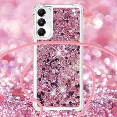 SKALO Samsung A05s 4G Kvicksand Glitter Mobile Collar - Pink