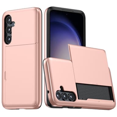 SKALO Samsung S23 FE Armor Cover kortholder - Rosa guld