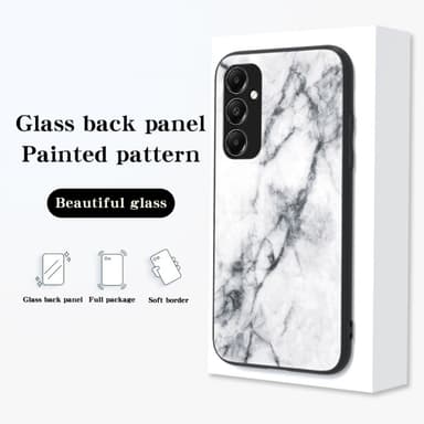 SKALO Samsung A05s 4G Marmor hærdet glas TPU Cover - #3