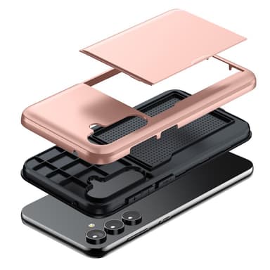 SKALO Samsung S23 FE Armor Cover kortholder - Rosa guld