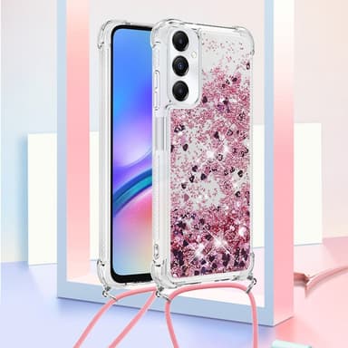 SKALO Samsung A05s 4G Kvicksand Glitter Mobile Collar - Pink