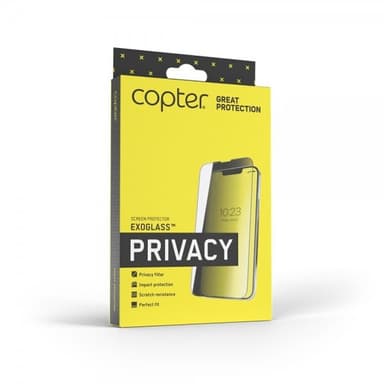 Copter iPhone 6/6S Plus/iPhone 7 Plus/iPhone 8 Plus Skærmbeskytter Exoglass Curved Privacy Hvid