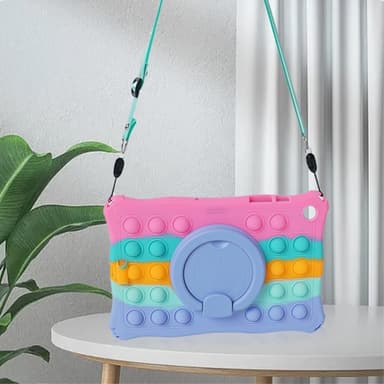SKALO Samsung Tab A9+ Stødresistent Armor Popit silikone Cover - Rainbow