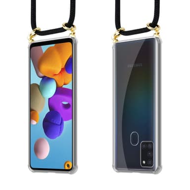Samsung Galaxy A21s Etui Cover Kæde (Sort)
