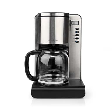 Nedis Kaffemaskine | Filterkaffe | 1.5 l | 12 Kopper | Hold-varm funktion | Tænd timer | LCD display | Urfunktion | Aluminium / Sort