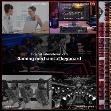 Kablet gaming tastatur mus sæt, RGB baggrundsbelyst, responsiv blå switch