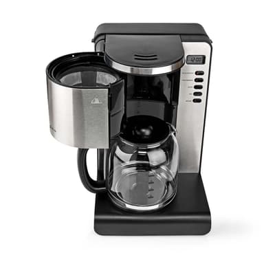 Nedis Kaffemaskine | Filterkaffe | 1.5 l | 12 Kopper | Hold-varm funktion | Tænd timer | LCD display | Urfunktion | Aluminium / Sort