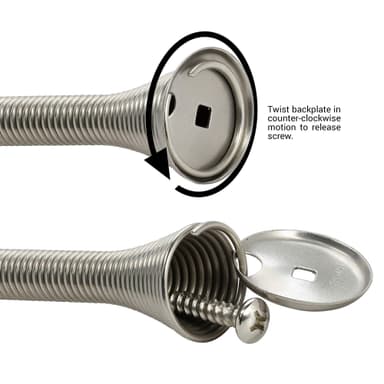 Fjederdørstopper vægbeskytter med gummikofangerspidser 12-pak Sølv 3 1/4 inch / 8 cm