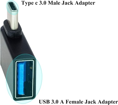 NÖRDIC USB-C han til USB-A hun vinklet adapter 90 grader | Elgiganten