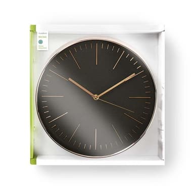 Nedis Vægur | Diameter: 300 mm | Plastik | Rosa Guld / Sort