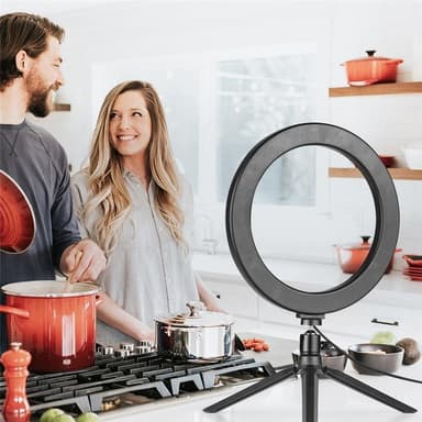 Selfielampa / Ring light, 26 cm med stativ och mobilhållare