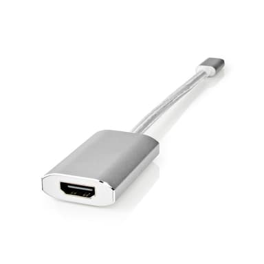 Nedis USB-C™ Adapter | USB 3.2 Gen 1 | USB-C™ Han | HDMI ™ -udgang | 4K@60Hz | Power delivery | 0.20 m | Runde | Guldplateret | Flettet / Nylon | Sølv | Cover Window Box