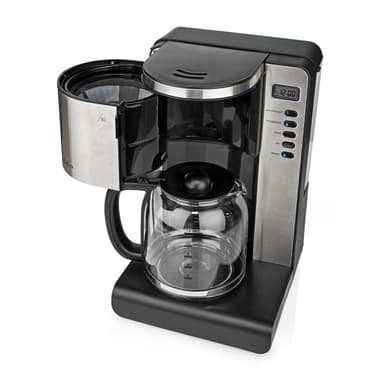 Nedis Kaffemaskine | Filterkaffe | 1.5 l | 12 Kopper | Hold-varm funktion | Tænd timer | LCD display | Urfunktion | Aluminium / Sort