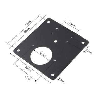 Reparationsplade til møbelhængsler 9x9 cm rustfrit stål 10-pak Sort