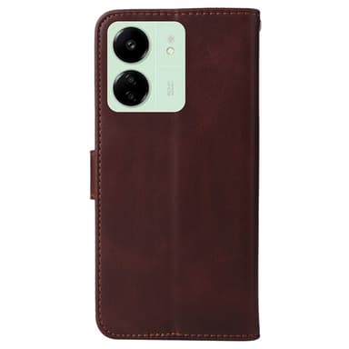 SKALO Xiaomi Redmi 13C 4G PU-læder Pungetui - Brun