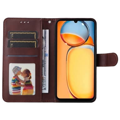 SKALO Xiaomi Redmi 13C 4G PU-læder Pungetui - Brun