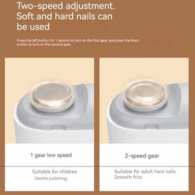 XIAOMI Elektrisk negleklipper 2-hastigheds poleringstrimmer