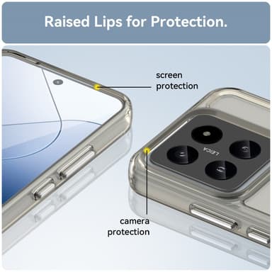 SKALO Xiaomi 14 5G Transparent TPU Metal Buttons Cover - Grå