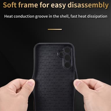 SKALO Samsung A15 4G AZNS PU læder Cover - Sort