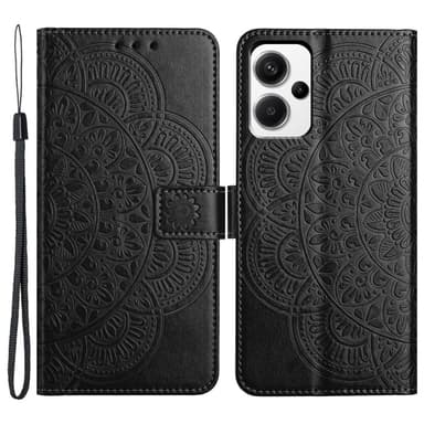 SKALO Xiaomi Redmi Note 13 Pro+ Mandala Flip Cover - Sort