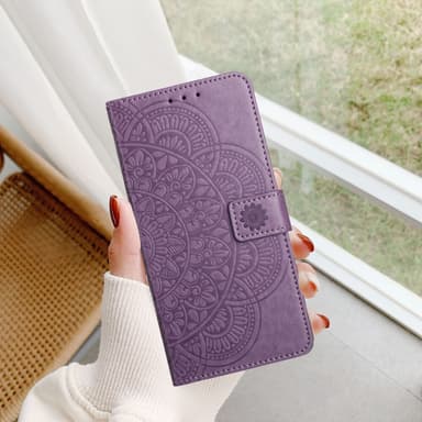 SKALO Xiaomi Redmi Note 13 Pro 5G Mandala Flip Cover - Lilla