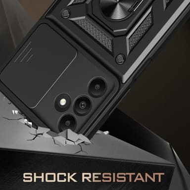 SKALO Samsung A15 5G Armor Hybrid Metal Ring Camera Slider - Rød