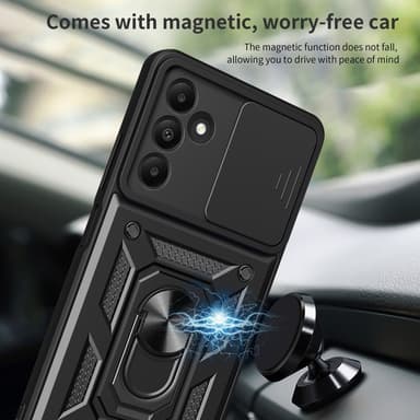 SKALO Samsung A15 5G Armor Hybrid Metal Ring Camera Slider - Rød