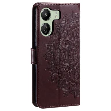 SKALO Xiaomi Redmi 13C 4G Mandala Flip Cover - Brun