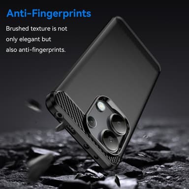 SKALO Xiaomi Redmi Note 13 4G Armor Carbon Stødsikker TPU-cover - Sort