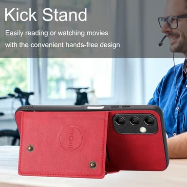 SKALO Samsung A15 5G PU-læder Cover med Pung - Grå