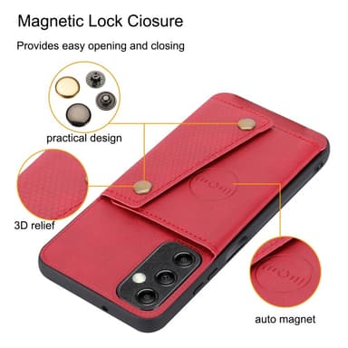 SKALO Samsung A15 5G PU-læder Cover med Pung - Grå