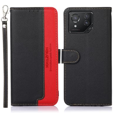 SKALO Asus ROG Phone 8 5G KHAZNEH Litchi Pungetui i PU-læder - Sort