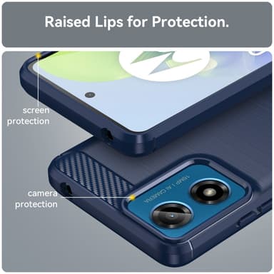 SKALO Motorola Moto G04 Armor Carbon Stødsikker TPU-cover - Blå