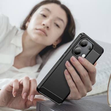 SKALO Xiaomi Redmi Note 13 4G Armor Carbon Stødsikker TPU-cover - Sort