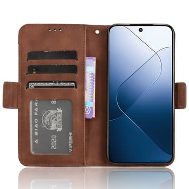 SKALO Xiaomi 14 5G 6-RUM Pungetaske - Brun