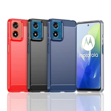 SKALO Motorola Moto G04 Armor Carbon Stødsikker TPU-cover - Sort