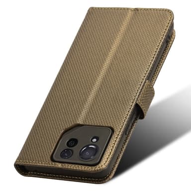 SKALO Asus ROG Phone 8 Pro 5G Premium Mini Rhombus Wallet Flip Cover - Brun