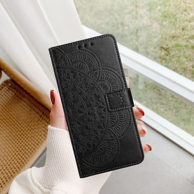SKALO Xiaomi Redmi Note 13 Pro+ Mandala Flip Cover - Sort