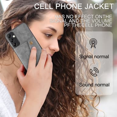 SKALO Samsung A15 5G PU-læder Cover med Pung - Grå