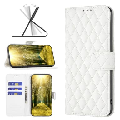 SKALO Samsung A25 5G BINFEN COLOR Quiltet Pung - Hvid