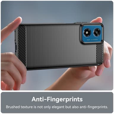 SKALO Motorola Moto G04 Armor Carbon Stødsikker TPU-cover - Sort