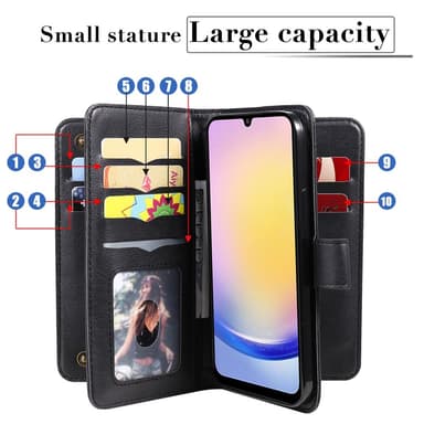 SKALO Samsung A25 5G 10-RUM Flip Cover - Sort