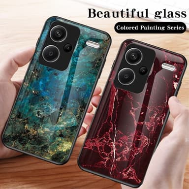 SKALO Xiaomi Redmi Note 13 Pro+ Marmor hærdet glas TPU Cover - #1